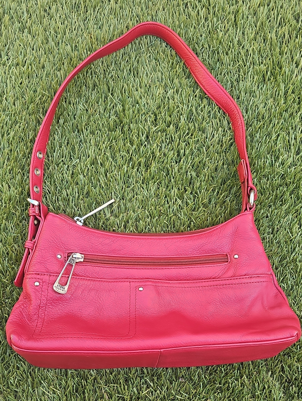 Stone Mountain Accessories Red Leather Shoulder Bag